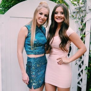 Pink BEBE dress size small stretchy